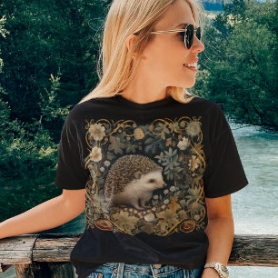 Hedgehog in the Forest William Morris style T-Shirt