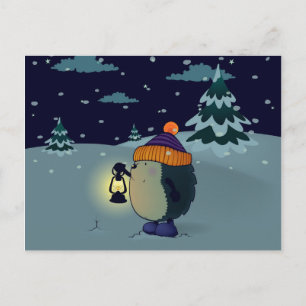 Hedgehog in the night postcard