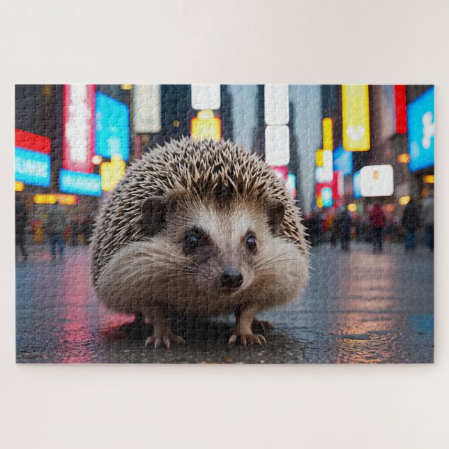 Hedgehog in Times Square Jigsaw Puzzle (Horizontal)