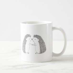Hedgehog Ink Drawing Cute Hedgehog Friends Love Coffee Mug