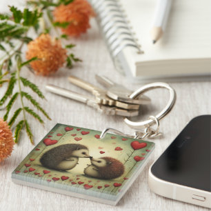 Hedgehog Love 1 Key Ring