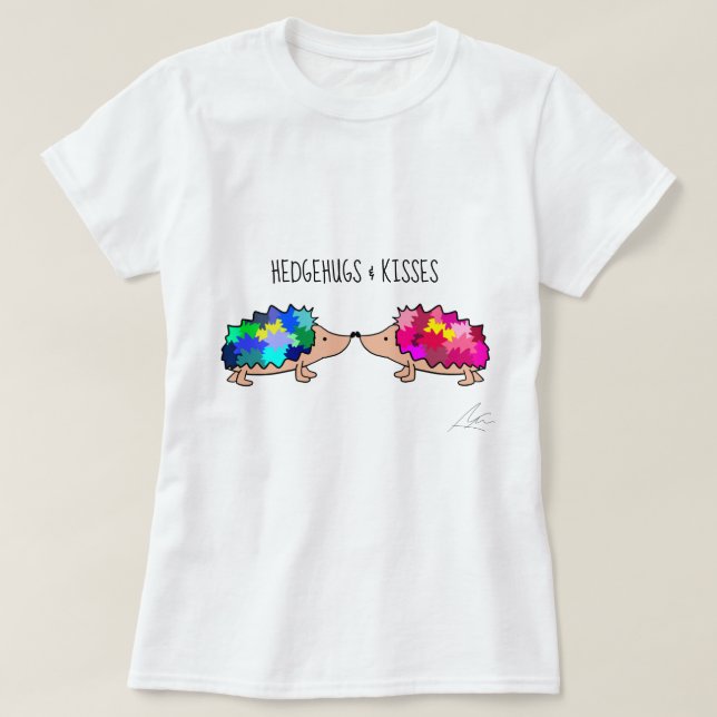 Hedgehog Love Art Shirt (Design Front)