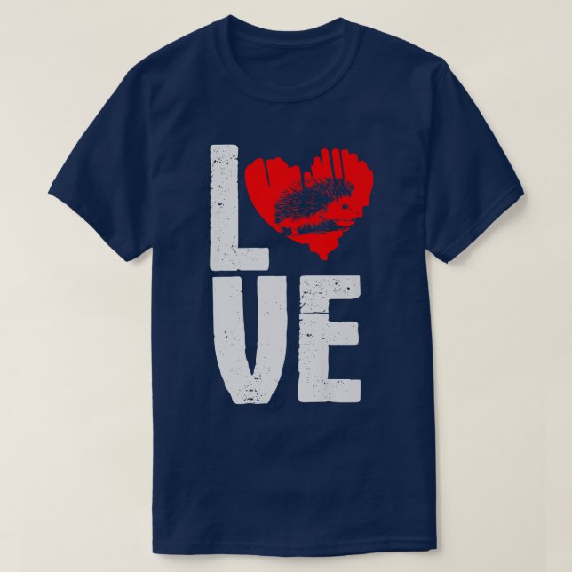 Hedgehog Love Autumn Animal Hedgehogs Forest T-Shirt (Design Front)