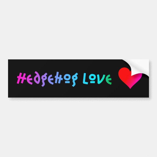 Hedgehog Love Bumper Sticker (Front)