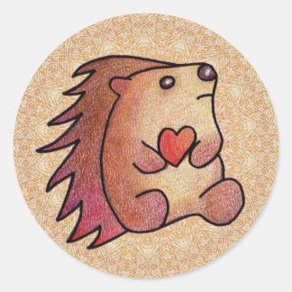 Hedgehog Love! Classic Round Sticker