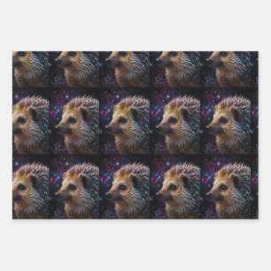 Hedgehog Love in Every Heartbeat  Wrapping Paper Sheet