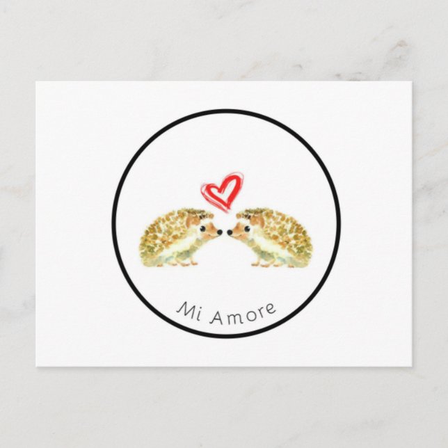 Hedgehog Love Postcard (Front)