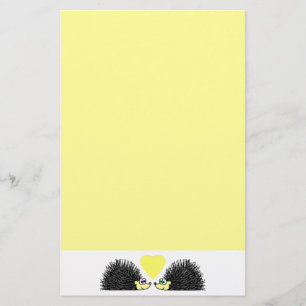 Hedgehog Love Stationery - Yellow
