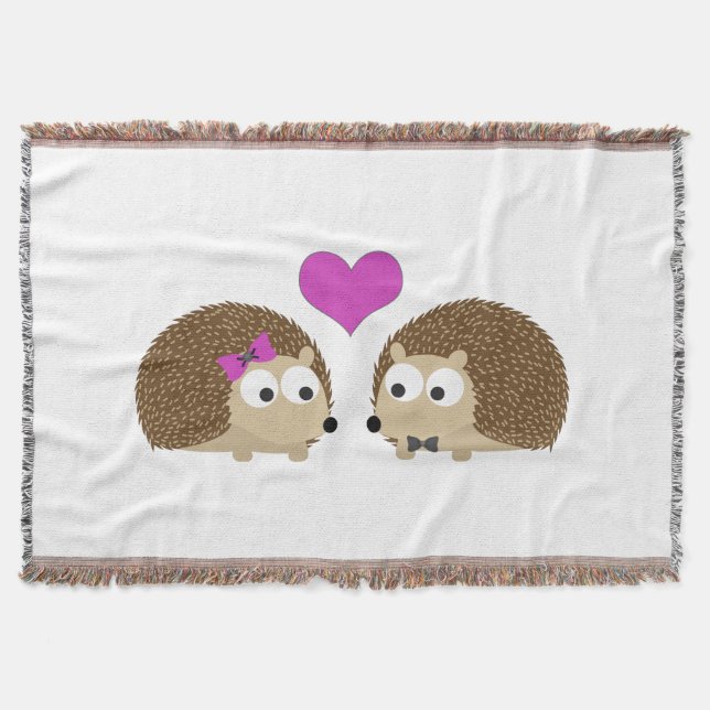 Hedgehog Love Throw Blanket (Front)
