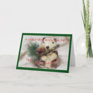 Hedgehog Merry Christmas Wish Greeting Card