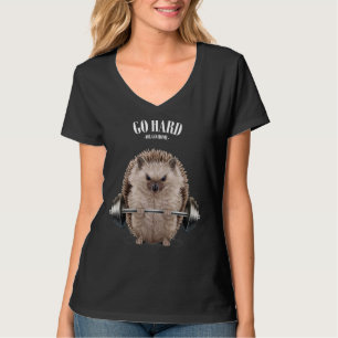 Hedgehog Muscle Training Weightlifting Fitness In T-Shirt