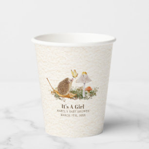 Hedgehog Mushroom Woodland Nature Baby Shower  Paper Cups