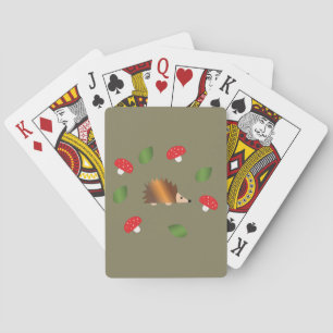 Hedgehog Mushrooms and Leaves Playing Cards