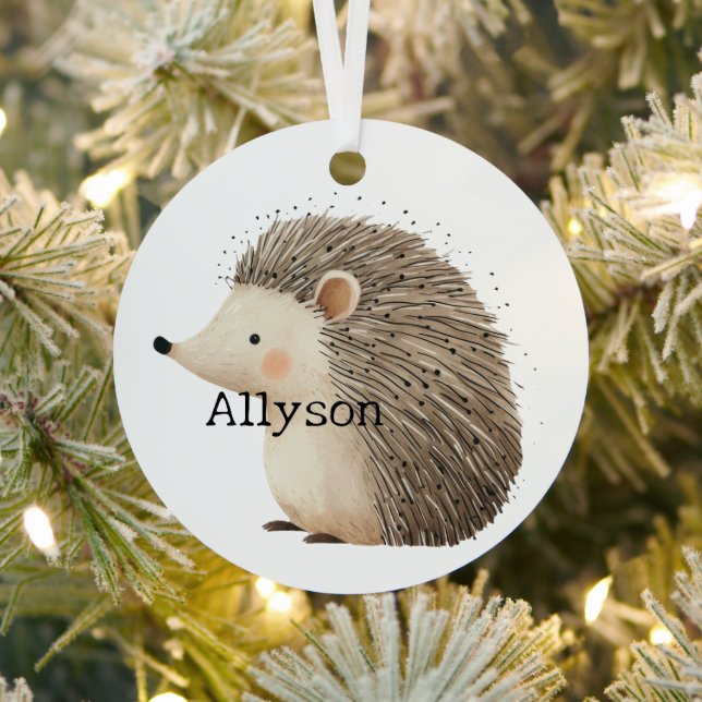 Hedgehog Name Metal Tree Decoration (Insitu)
