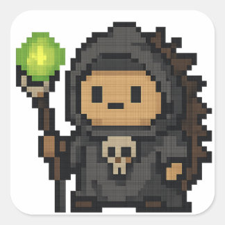 hedgehog necromancer sheet square sticker