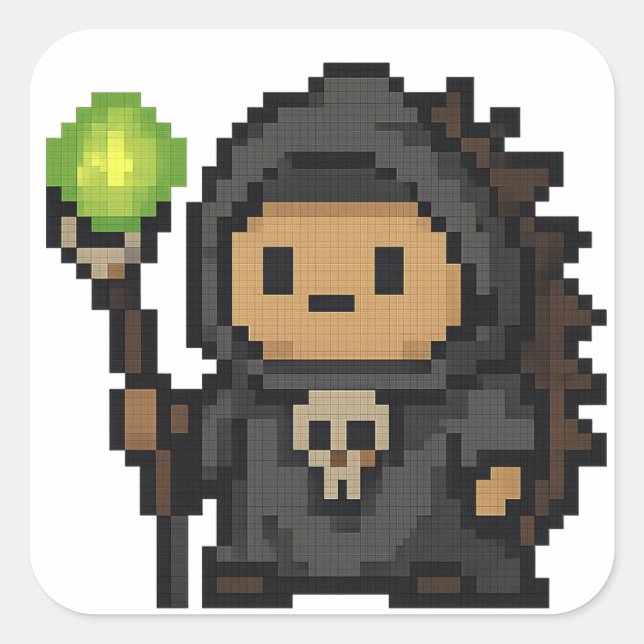 hedgehog necromancer sheet square sticker (Front)