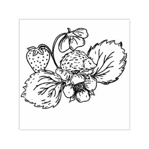 Hedgehog on Strawberry Plant Stamp