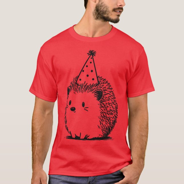 hedgehog Party Time T-Shirt (Front)