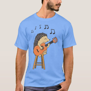 Hedgehog Playing Guitar Guitarist Music Musician T-Shirt