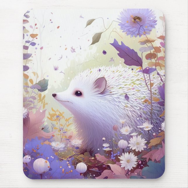 Hedgehog Portrait Animal Painting Wildlife Forest Mouse Mat (Front)