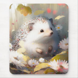 Hedgehog Portrait Animal Painting Wildlife Forest Mouse Mat