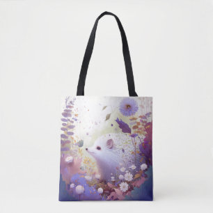Hedgehog Portrait Animal Painting Wildlife Forest Tote Bag