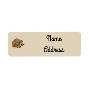 Hedgehog return address label,  nuteral, drawing,,