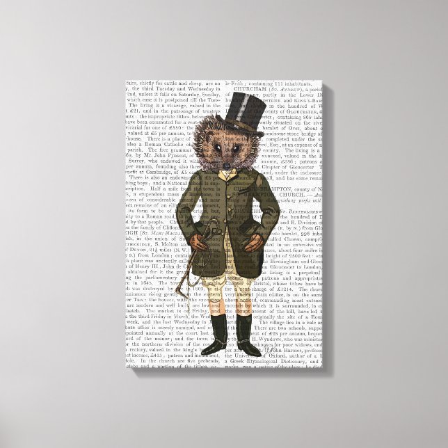 Hedgehog Rider Full Canvas Print (Front)