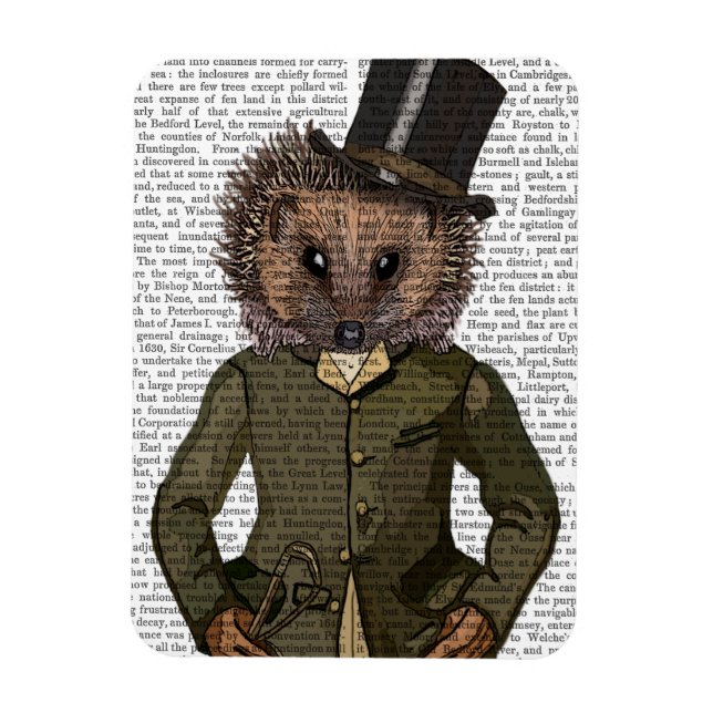 Hedgehog Rider Portrait Magnet (Vertical)