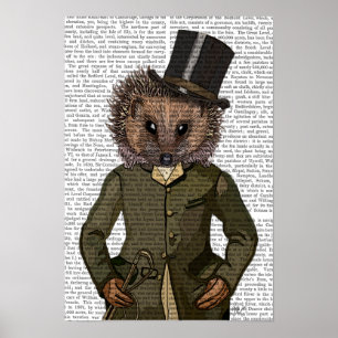 Hedgehog Rider Portrait Poster