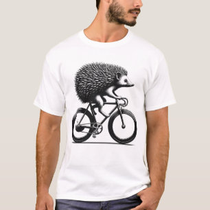 Hedgehog Riding Bike Biker Bicycle Lover Biking T-Shirt