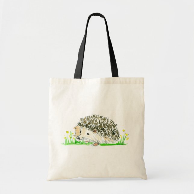 Hedgehog Rodent Wild Animal Wildlife Yellow Flower Tote Bag (Front)