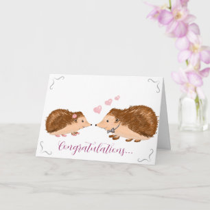 Hedgehog romantic weddingcard card
