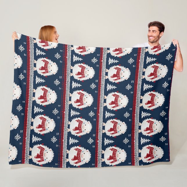 Hedgehog’s in Scarves  Fleece Blanket (In Situ)