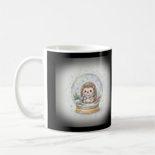 Hedgehog Snow Globe Christmas Coffee Mug