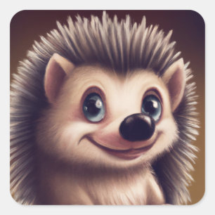 Hedgehog Square Sticker