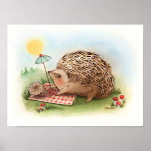 Hedgehog Summer afternoon Art Print