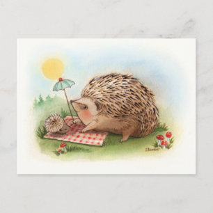 Hedgehog Summer afternoon Postcard