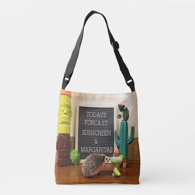 Hedgehog Sunscreen and Margaritas Crossbody Bag (Back)