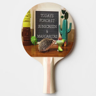 Hedgehog Sunscreen and Margaritas Ping Pong Paddle