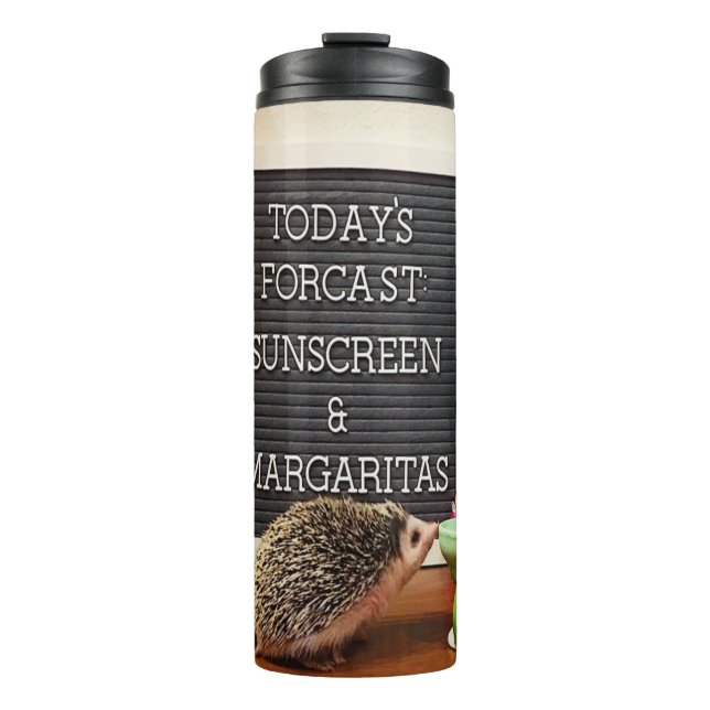 Hedgehog Sunscreen and Margaritas Thermal Tumbler (Front)