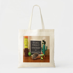 Hedgehog Sunscreen and Margaritas Tote Bag