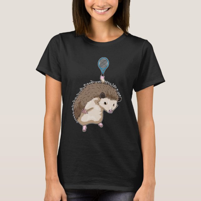 Hedgehog Tennis Tennis racket T-Shirt (Front)