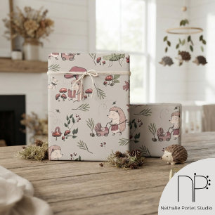 Hedgehog Toile Kids Wrapping Paper