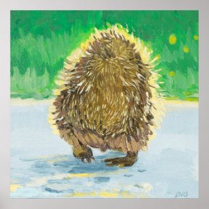 Hedgehog Tush, Adorable Hedge Hog Poster
