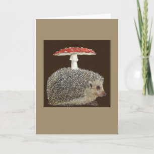 Hedgehog Umbrella #3 greeting card