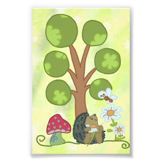 hedgehog under tree photo print (Front)