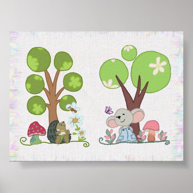 hedgehog under tree poster (Front)