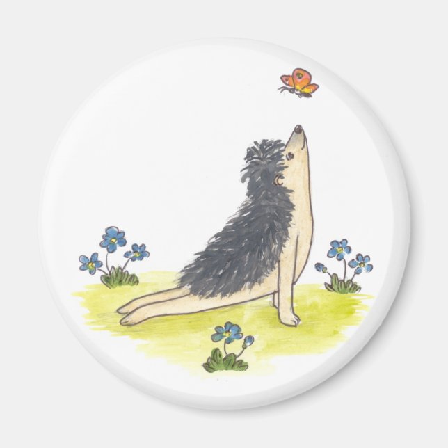 Hedgehog Upward Facing Dog Magnet (Front)