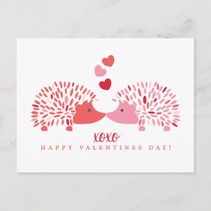 Hedgehog Valentine Postcard